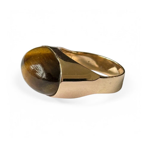 Bague 52 Bague œil de tigre en or jaune 18 carats 58 Facettes 347