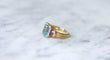 Bague 51.5 Bague Topaze et Grenats Or Jaune 58 Facettes