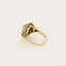 Bague 54 Bague or jaune et argent, centrée d'une émeraude 58 Facettes SMA1115