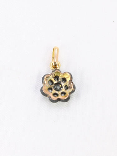 Pendentif Pendentif fleur Napoleon III or argent diamants taille ancienne 58 Facettes 965
