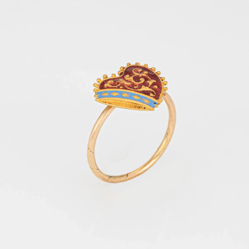 Bague 44 Bague de conversion victorienne émail et or jaune 58 Facettes G7459