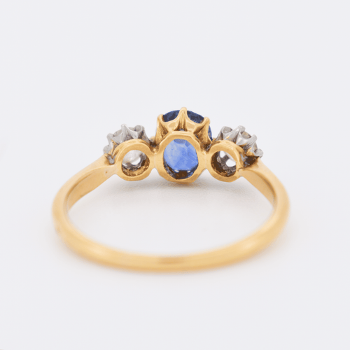 Bague 57 Bague Ancienne Trilogie Or, Saphir et Diamants 58 Facettes 374