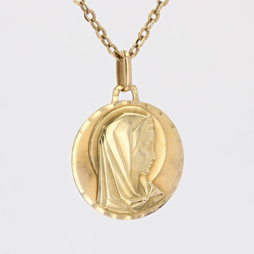 Pendentif Médaille Vierge Marie or jaune 58 Facettes CVP108