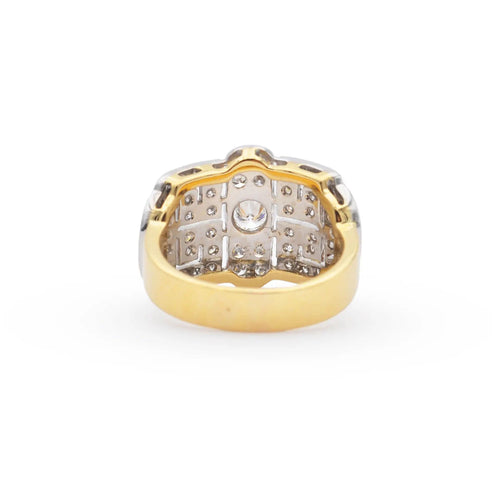 Bague Bague en or jaune avec diamants de 0,93 carat 58 Facettes