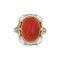 Bague 52.5 vintage Art Déco Cornaline Bague Filigrane Coeur Émail Graine Perle 58 Facettes G12334