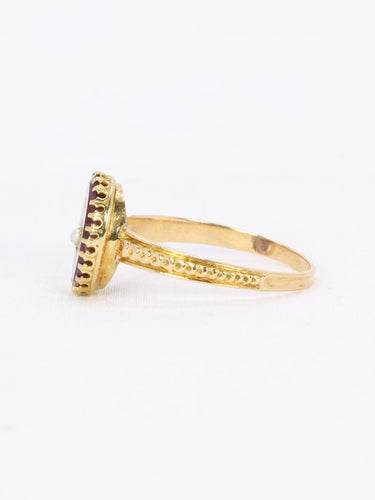 Bague 55 Bague Napoléon III or jaune améthyste perle 58 Facettes J600