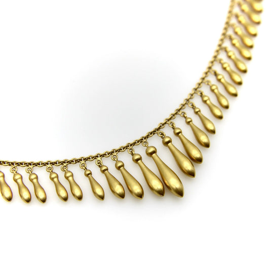 Collier Collier à franges graduées en or 14 carats de style victorien 58 Facettes