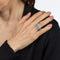 Bague 51 Bague Large Bande Saphir Diamant Or Blanc 58 Facettes G13356