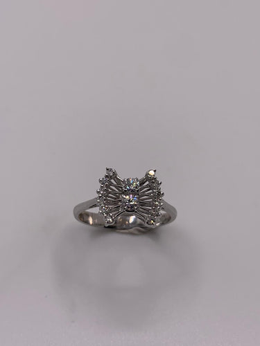 Bague 55 Bague vintage or blanc diamants 58 Facettes