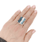 Bague 58 Bague cocktail aigue-marine, diamants, or blanc. 58 Facettes 34160