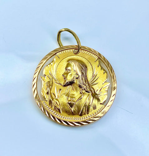 Pendentif Médaille du scapulaire en or jaune 18 carats ( recto verso ) 58 Facettes AB491