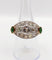 Bague 54.5 Bague marquise inversée Art déco en or 18k et platine, diamants et émeraudes 58 Facettes A06453
