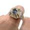 Bague 57 Bague en platine au design Art Déco avec diamants et saphirs 58 Facettes CH39