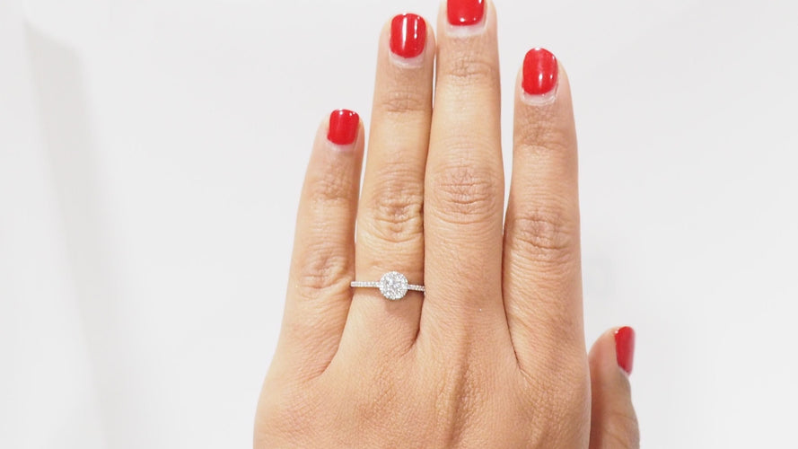 Bague 52.5 Bague solitaire en or blanc et diamant 58 Facettes 32080