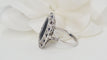 Bague 50 Bague pompadour en platine, saphir et diamants 58 Facettes 32363