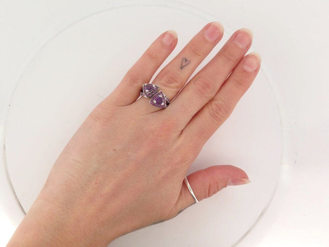 Bague 52 bague MAUBOUSSIN subtile dualite t52 amethyste diamants or blanc 18k 58 Facettes 267691