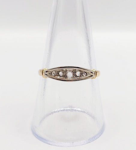 Bague 58 Bague jarretière Art Déco or jaune, diamants taille rose (circa 1920) 58 Facettes A06032