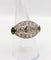 Bague 54.5 Bague marquise inversée Art déco en or 18k et platine, diamants et émeraudes 58 Facettes A06453