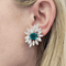 Boucles d'oreilles Paire de clips d'oreilles en or blanc, émeraudes et diamants 58 Facettes 34497