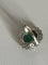 Bague Fleur Platine Or Gris Emeraude Diamants