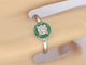 Bague 54 Bague en or blanc avec diamants et émeraudes 58 Facettes 2344