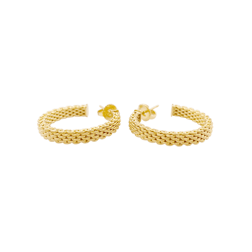 Boucles d'oreilles Créoles Tiffany & Co "Somerset" or jaune. 58 Facettes 34314