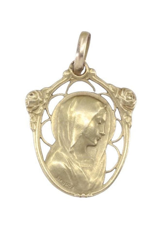 Pendentif Médaille vierge art-déco 58 Facettes 084991