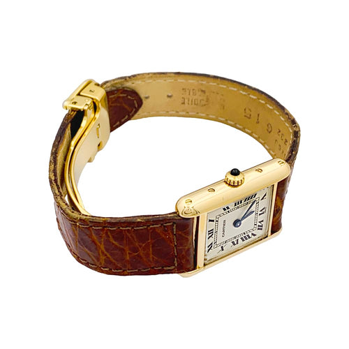 Montre Montre Cartier "Tank Louis Cartier" en or jaune. 58 Facettes 34856