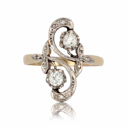 Bague 53 Bague ancienne or et diamants de la Belle époque 58 Facettes 22-394