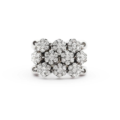 Bague Bague maille souple en or blanc avec diamants 58 Facettes