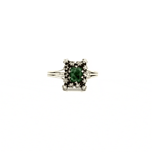 Bague 58 Bague Pompadour Or Blanc 18k, Platine, Diamants et Émeraude 58 Facettes 30-GS34604