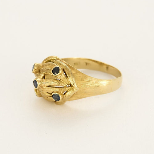 Bague 55,5 Bague dôme en or jaune et saphir 58 Facettes GU298X2