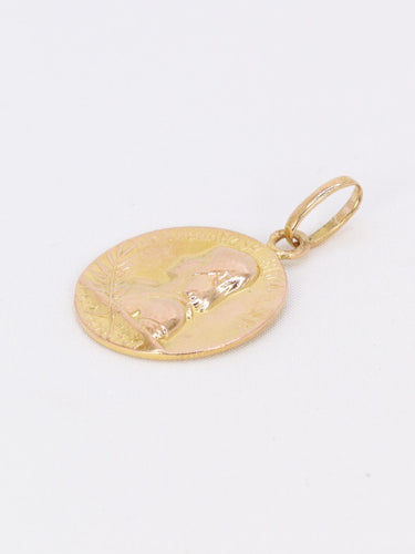 Pendentif Médaille bienheureuse Jeanne d'Arc or jaune 58 Facettes 1102.8