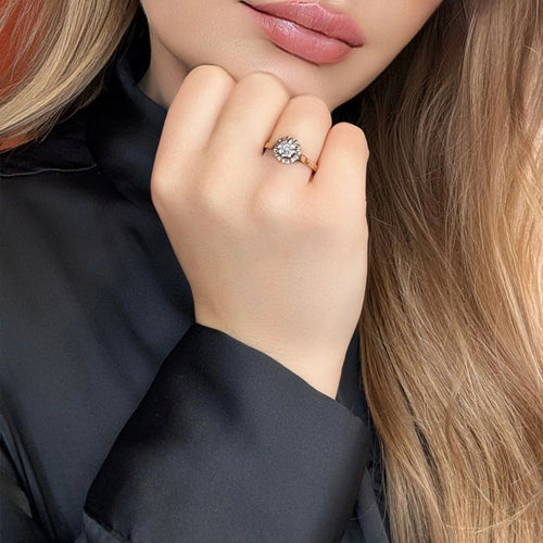 Bague 55 Solitaire Or Jaune 18k & Diamant 58 Facettes 30-GS38454