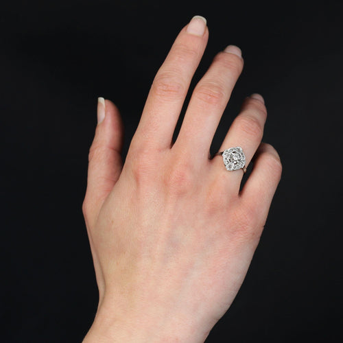 Bague 53 Bague Art Déco diamants 58 Facettes 24-018