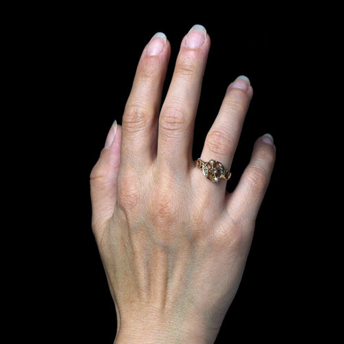 Bague 56 Bague ancienne perles fines et diamant taillé en rose 58 Facettes 25-145A