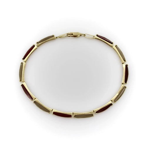 Montre Bracelet vintage en or 14 carats avec grenat et quartz fumé 58 Facettes A2000P