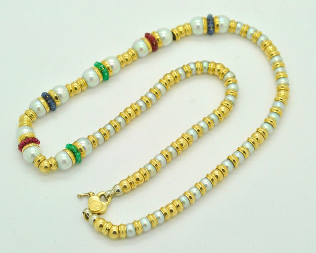 Collier Collier vintage en or et perles 58 Facettes