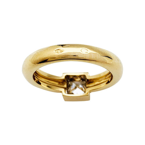 Bague 52 Solitaire Fred Paris diamant princesse, or jaune. 58 Facettes 33668