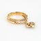 Bague Bague à breloque en forme de cœur en diamant, anneau en or jaune 18 carats, taille 7, bijou fin 58 Facettes G13479