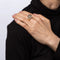 Bague Bague vintage en forme de dôme cannelé, platine, or jaune 18 carats, deux tons, taille 7 58 Facettes G4292