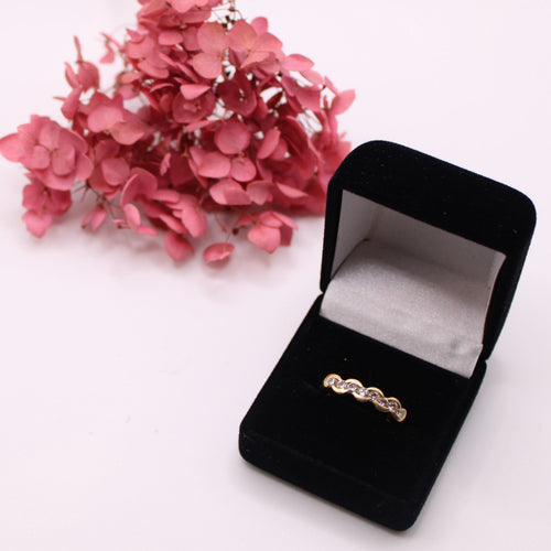 Bague Alliance Demi-tour diamants sertis sur or jaune 58 Facettes