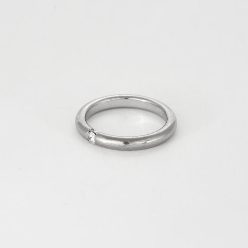 Bague 54 Bague or blanc et diamant 58 Facettes GAP1529