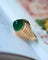 Bague 53.5 Bague Dôme Or Jaune et Calcédoine Cabochon 58 Facettes A11393