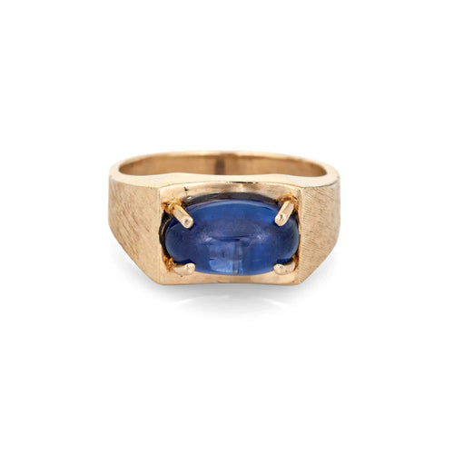 59 Bague saphir étoile de Ceylan naturel 5,30 ct en or 58 Facettes G12285