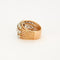 Bague Bague large fil torsadé en or rose 18K, platine, citrine madère et diamants. 58 Facettes