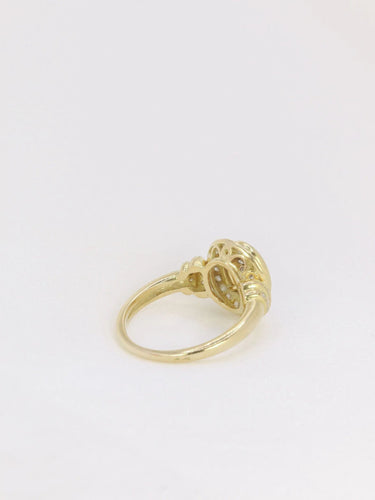 Bague 56 Bague vintage ovale en or pavée de diamants 58 Facettes J123