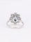 Bague 54 Bague marguerite or blanc, saphir ovale et diamants 58 Facettes 1034.12