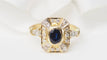 Bague 54 Bague vintage en or jaune, saphir et diamants ovale 58 Facettes 32962