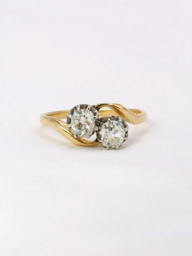 Bague Bague toi et moi or jaune diamants 1 ct 58 Facettes J398